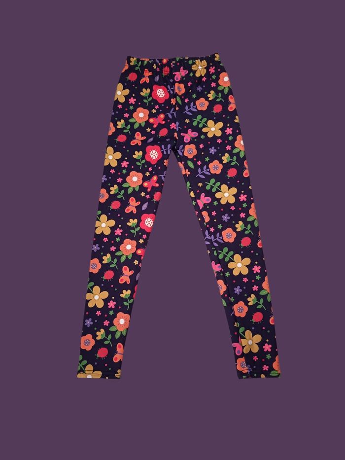 Legging violet fleurs et papillons très chaud molletonné neuf taille 11/12 ans