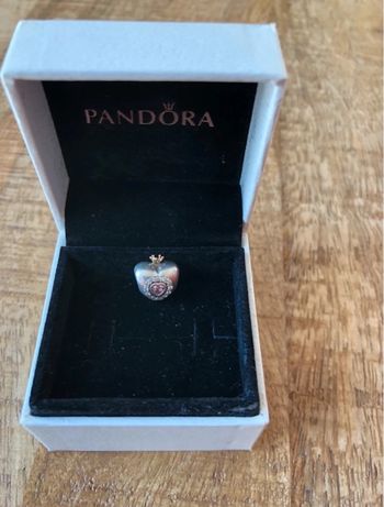 Charm Pandora Cœur Princess Couronne Or