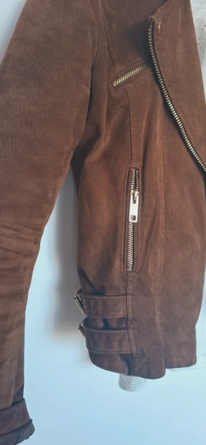 🧥 Perfecto Mango en cuir véritable – Chocolat intense - LA tendance de cet automne - photo numéro 6
