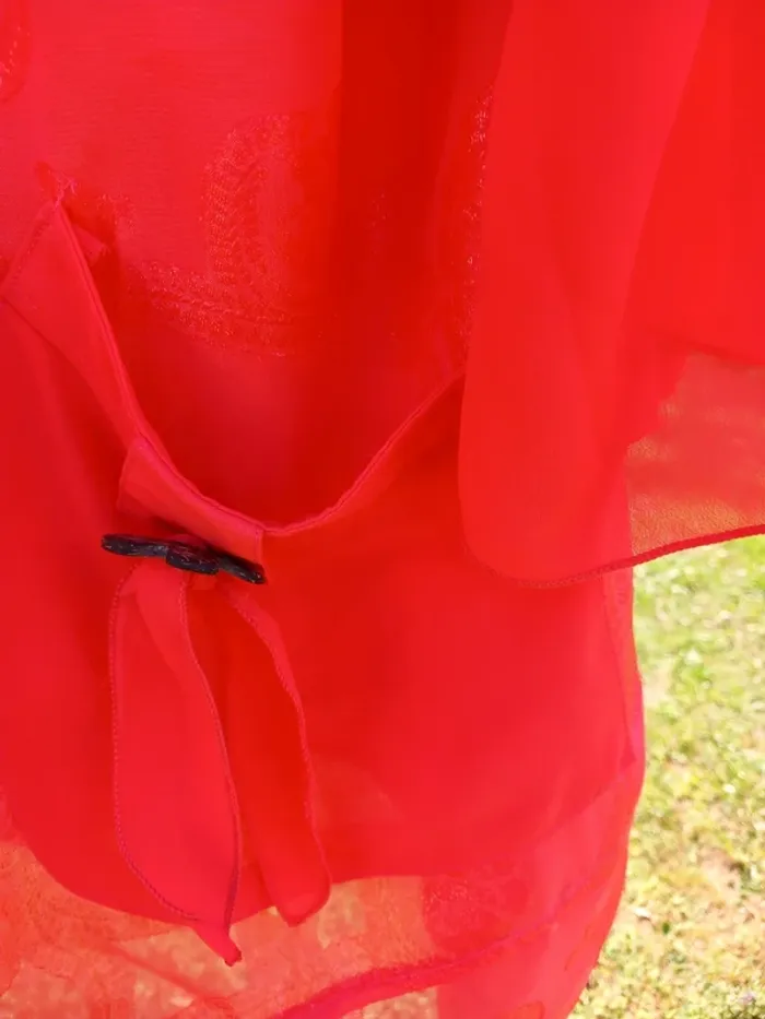 Tunique à voile et décor rose marque laetitia star taille M L - photo numéro 4