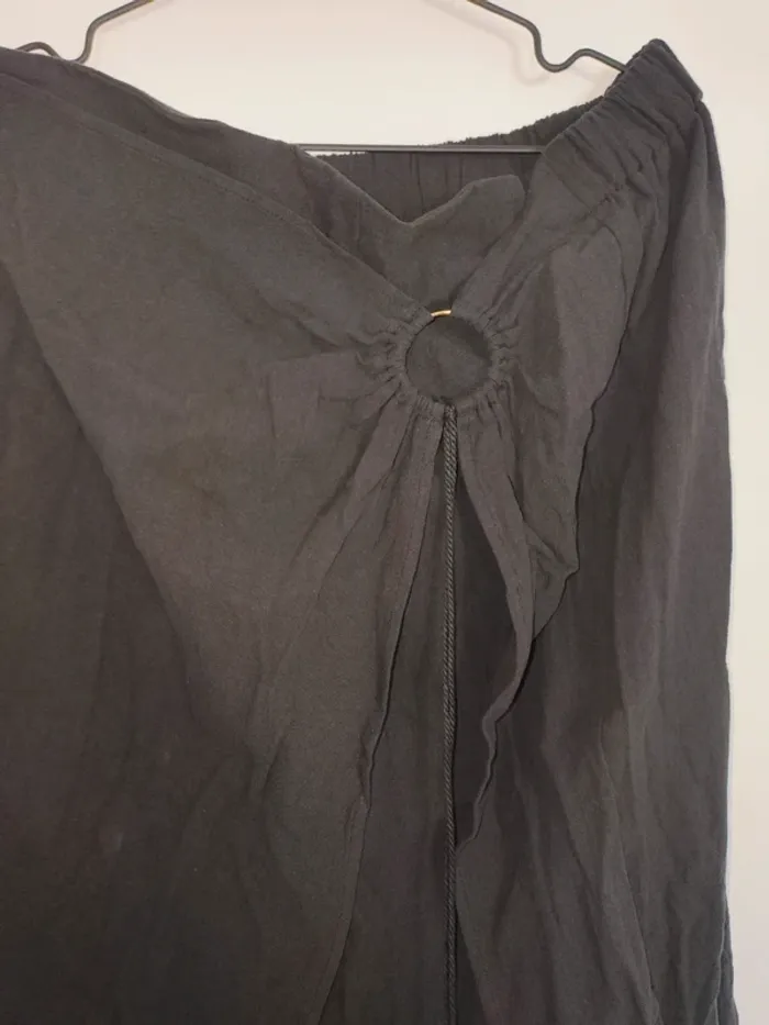 Jupe effet lin taille 44 anneau devant mi longue neuve sans étiquette - photo numéro 4