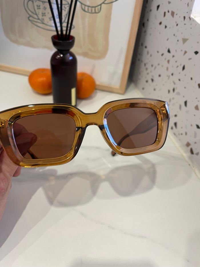 Lunette soleil tendance style rétro vintage champagne bulle tea - photo numéro 5