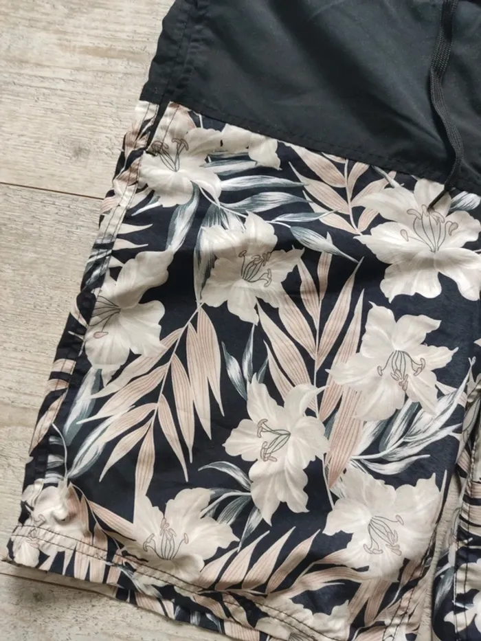 Short de bain noir motif tropical taille M Cedar Wood State - photo numéro 4