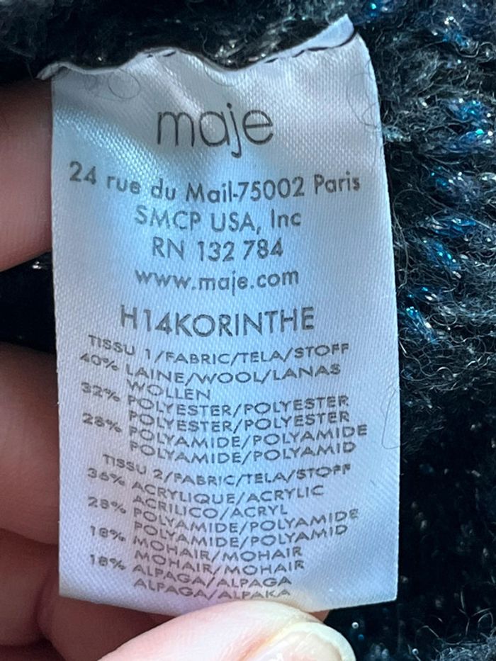 Pull chiné bleu pailleté Maje S - photo numéro 6