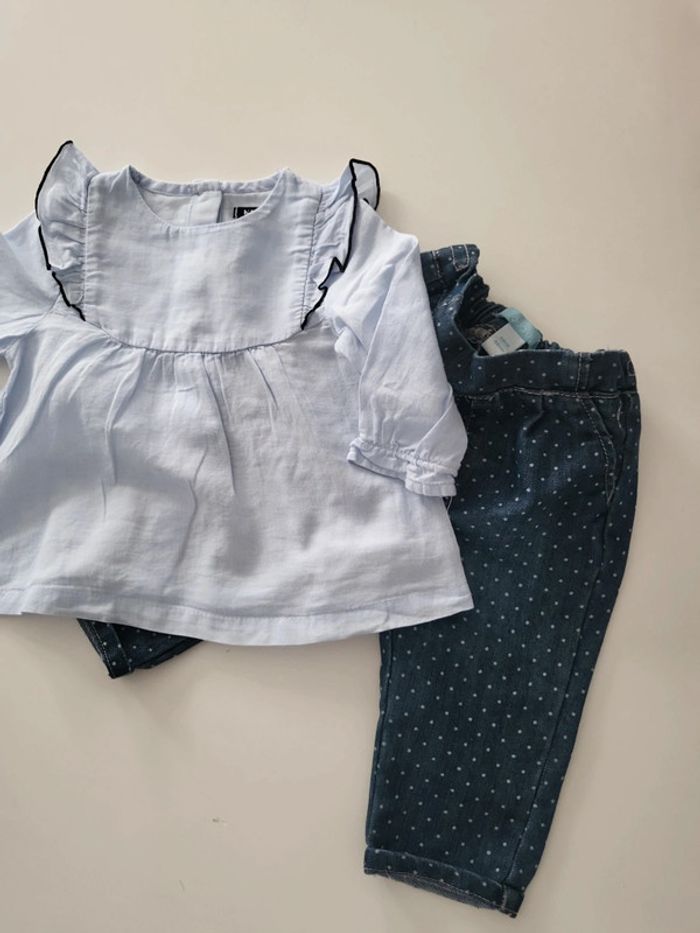Ensemble chemisier et jean Obaïbi