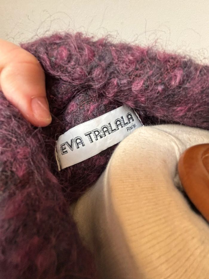 Veste violine en laine effet bouclette - Eva Tralala - - photo numéro 6