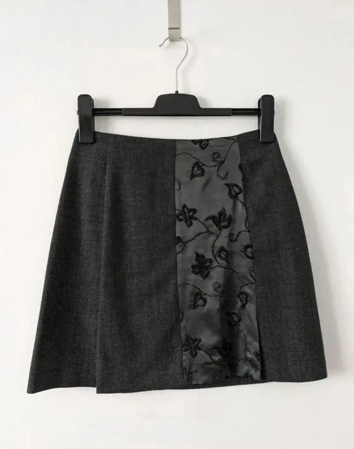 Mini-jupe brodée grise - Kenzo Jungle - taille 36