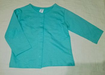 Super U tout petit gilet turquoise paillette