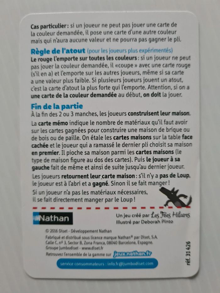 Jeu de société/de cartes "Les 3 petits cochons" complet, comme neuf, idéal pour offrir - photo numéro 6