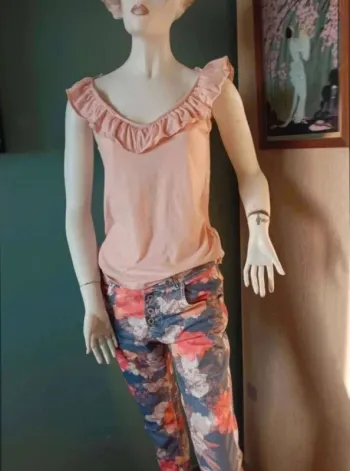 Jean fleuri  + haut  36
