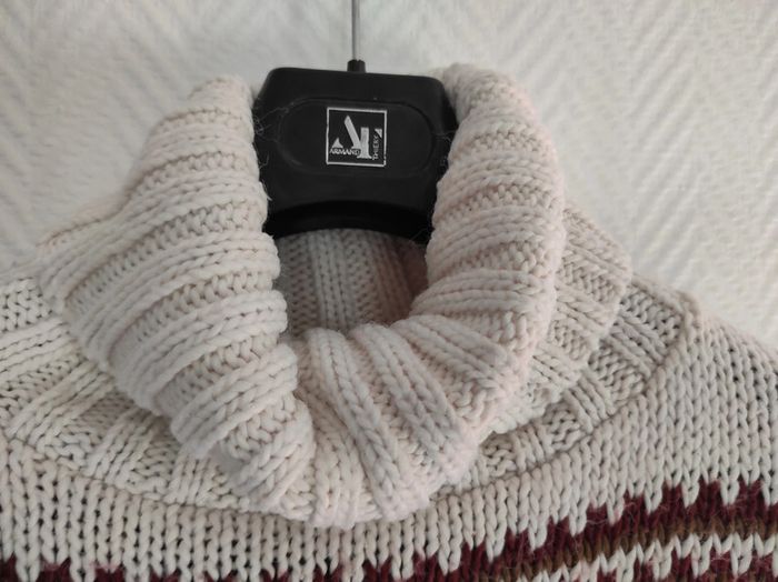 Pull coll roulé a motifs camaïeu T2 - photo numéro 4