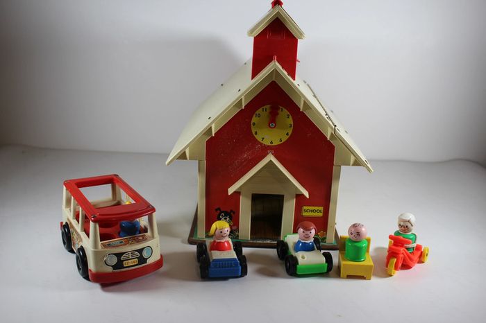Fisher Price Ecole Lot MiniBus et personnages Vintage