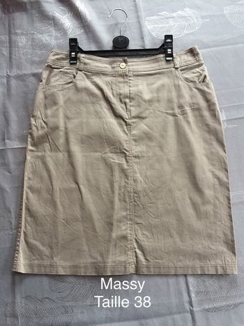 Jupe crayon beige Massy Taille 38