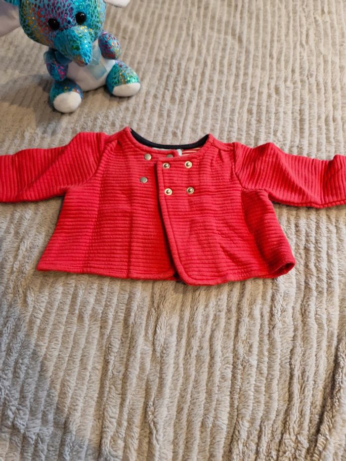Ensemble gilet et salopette Obaïbi 6 mois rouge - photo numéro 8