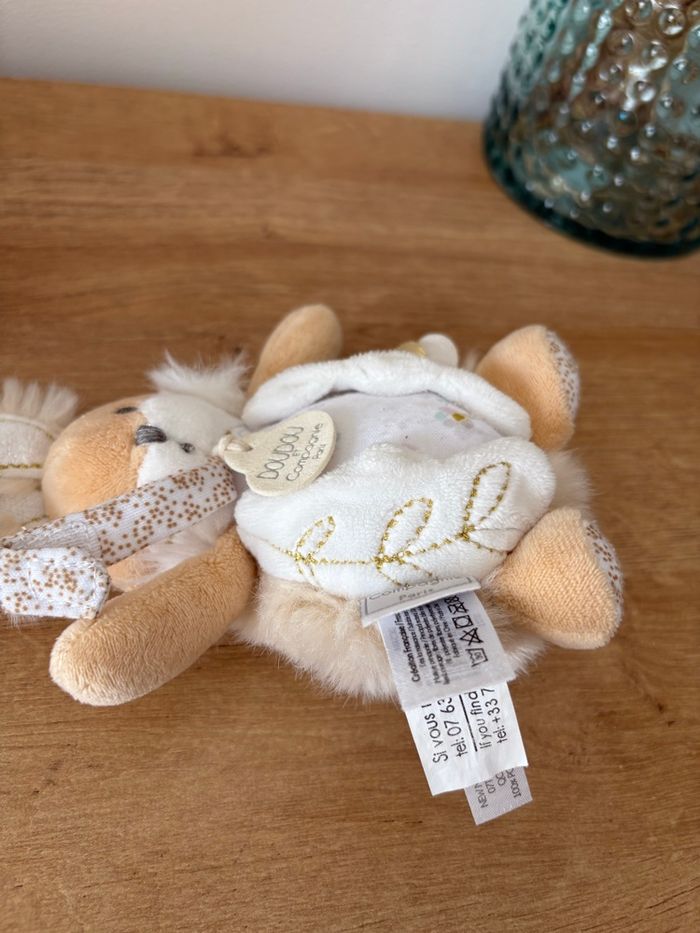 Doudou lapin beige hochet - photo numéro 4