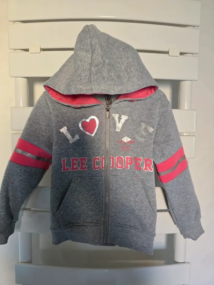 gilet a capuche gris Lee Cooper