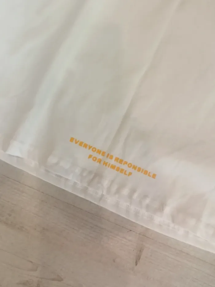 Tee shirt blanc et jaune pour homme S - photo numéro 3