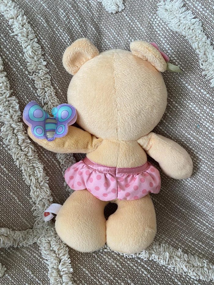 Peluche doudou 27cm Fisher price ours fille beige et rose très bon état - photo numéro 2