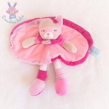 Doudou Chat les Masqués rose mauve framboise Baby Nat