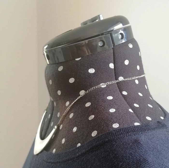 Lot de 2 collier métal argenté violet irisé perles de verre - photo numéro 8