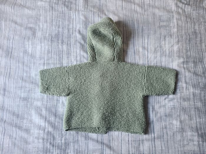 Gilet manteau bébé en maille laine fait main 3-6 mois - photo numéro 7