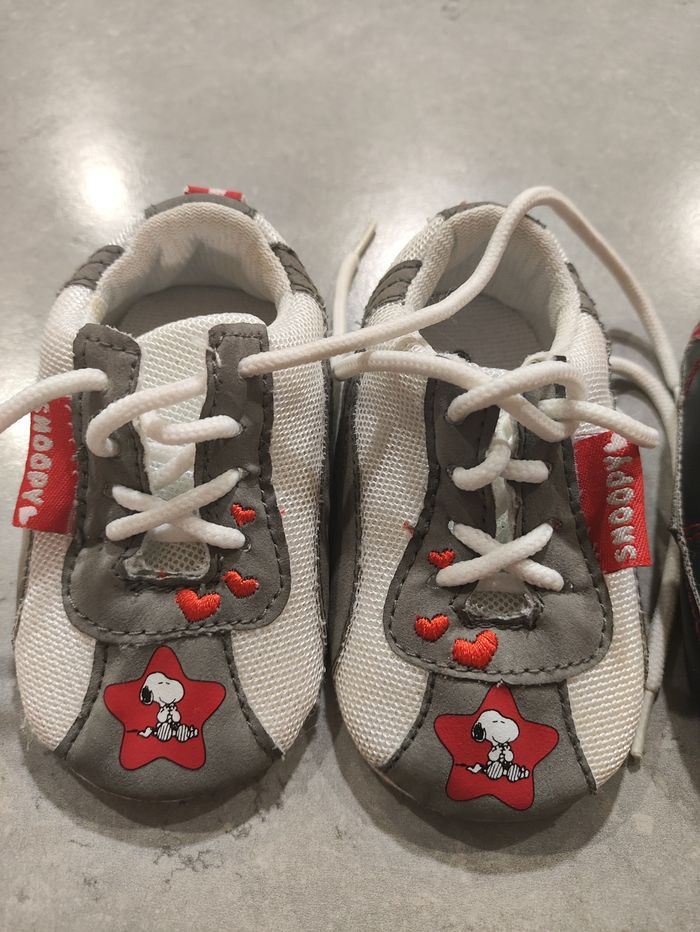 Lot de 2 paires de chaussures bébé – Taille 17 – Marque Snoopy & P’tit Bisou – jamais portées - photo numéro 2