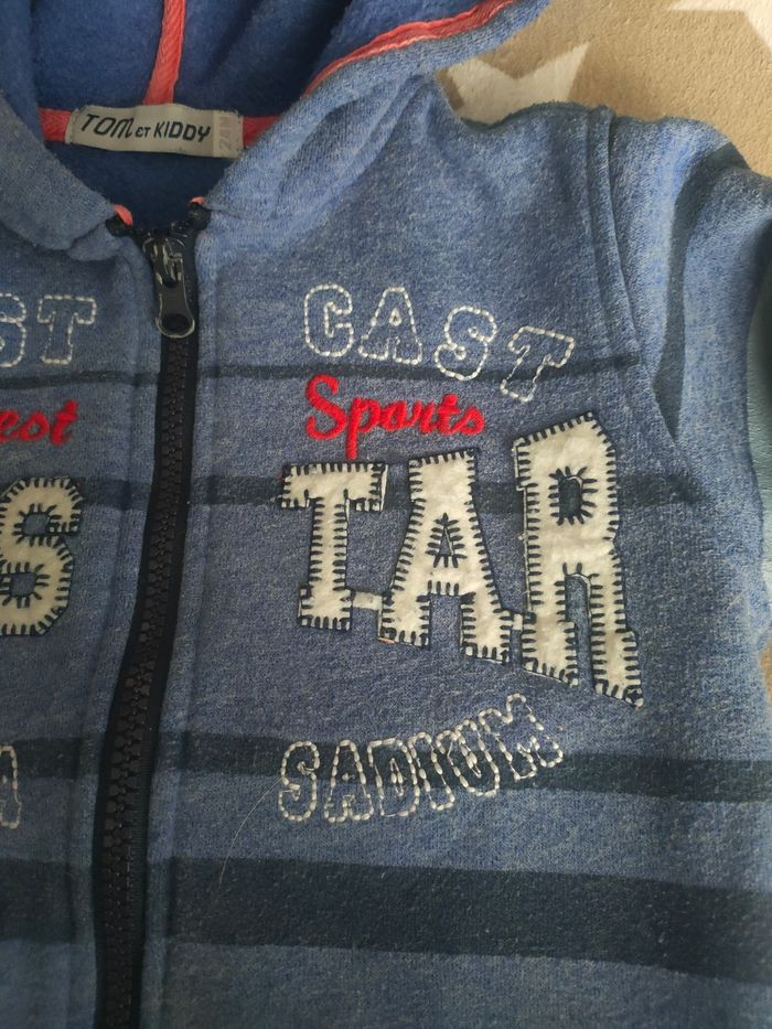 Gilet avec fermeture et capuche manches longues bébé garçon 23 mois tom & kiddy - photo numéro 2