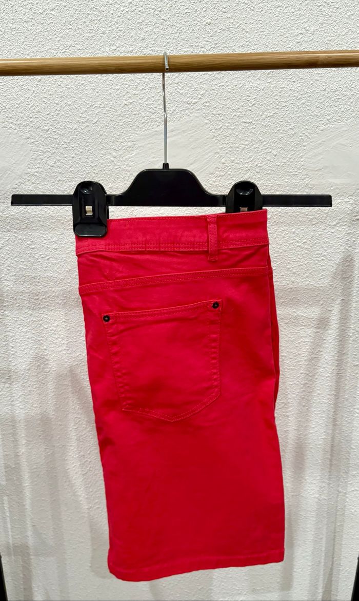 Jupe droite rose unie Camaïeu - Taille 42 - photo numéro 3