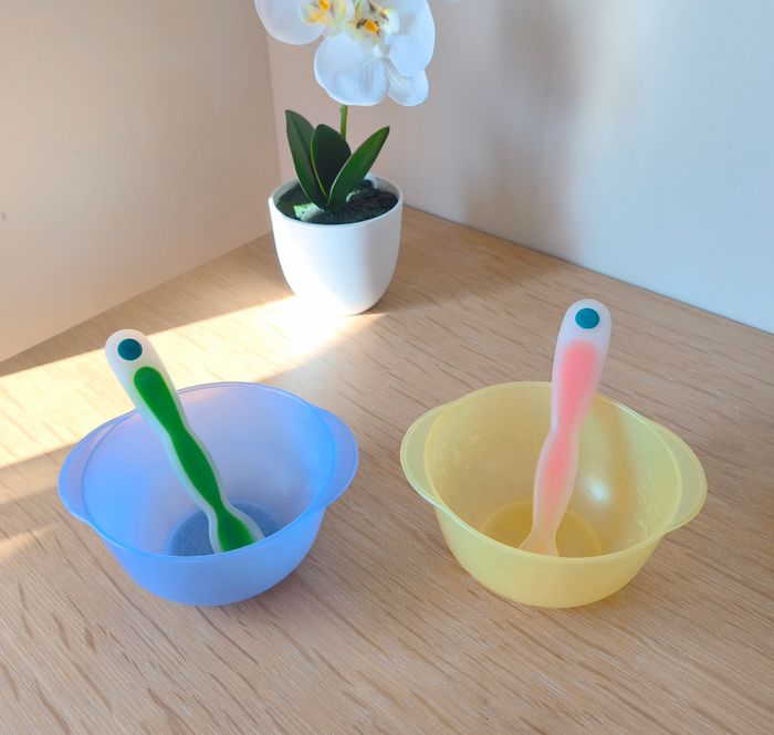 🌿 Lot de 2 bols bébé avec poignées + 2 cuillères thermosensible - Plastorex / Bébé Confort 🌿