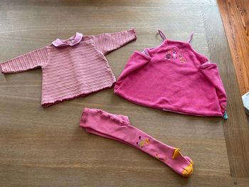 Ensemble robe, haut et collants Catimini taille 18 mois