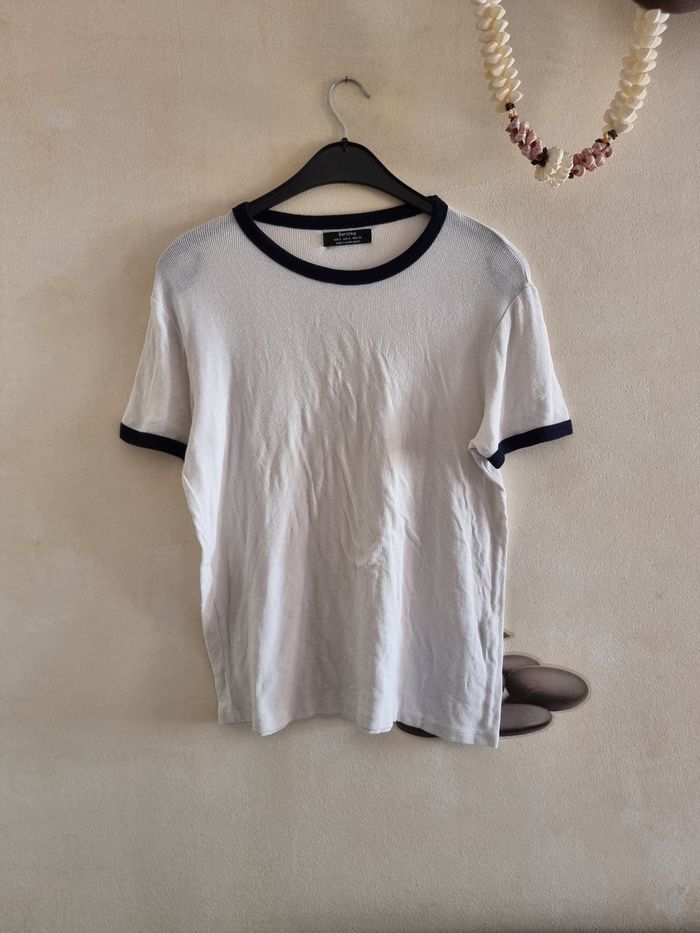 T-shirt blanc Bershka - photo numéro 4