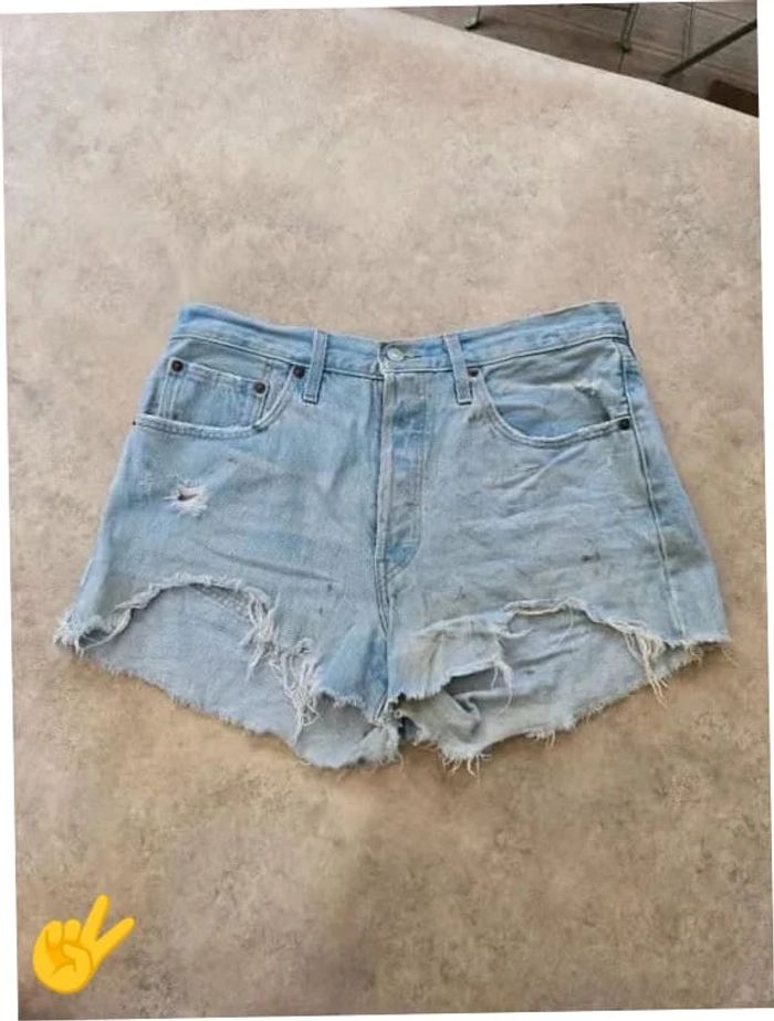 Short Levi's 501 W32 FR42 Bleu Femme Women SHO171b - photo numéro 2