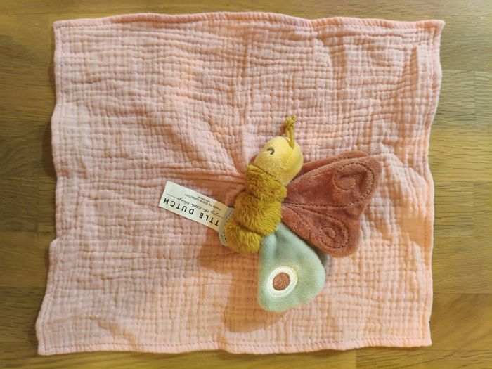 Doudou Plat Lange Activités Papillon Rose - Flowers & Butterflies Little Dutch