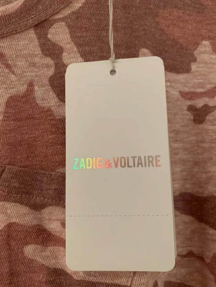 T shirt lin Zadig & Voltaire rose militaire - photo numéro 2