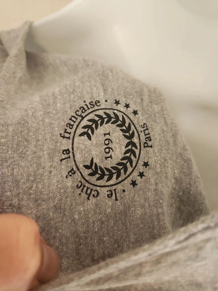 Tee-shirt gris Le chic à la française en taille unique - photo numéro 8