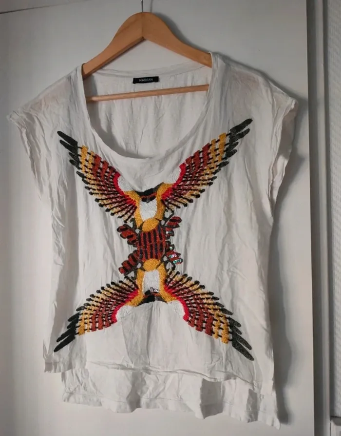 T-shirt oiseaux Morgan XS/36 - photo numéro 7