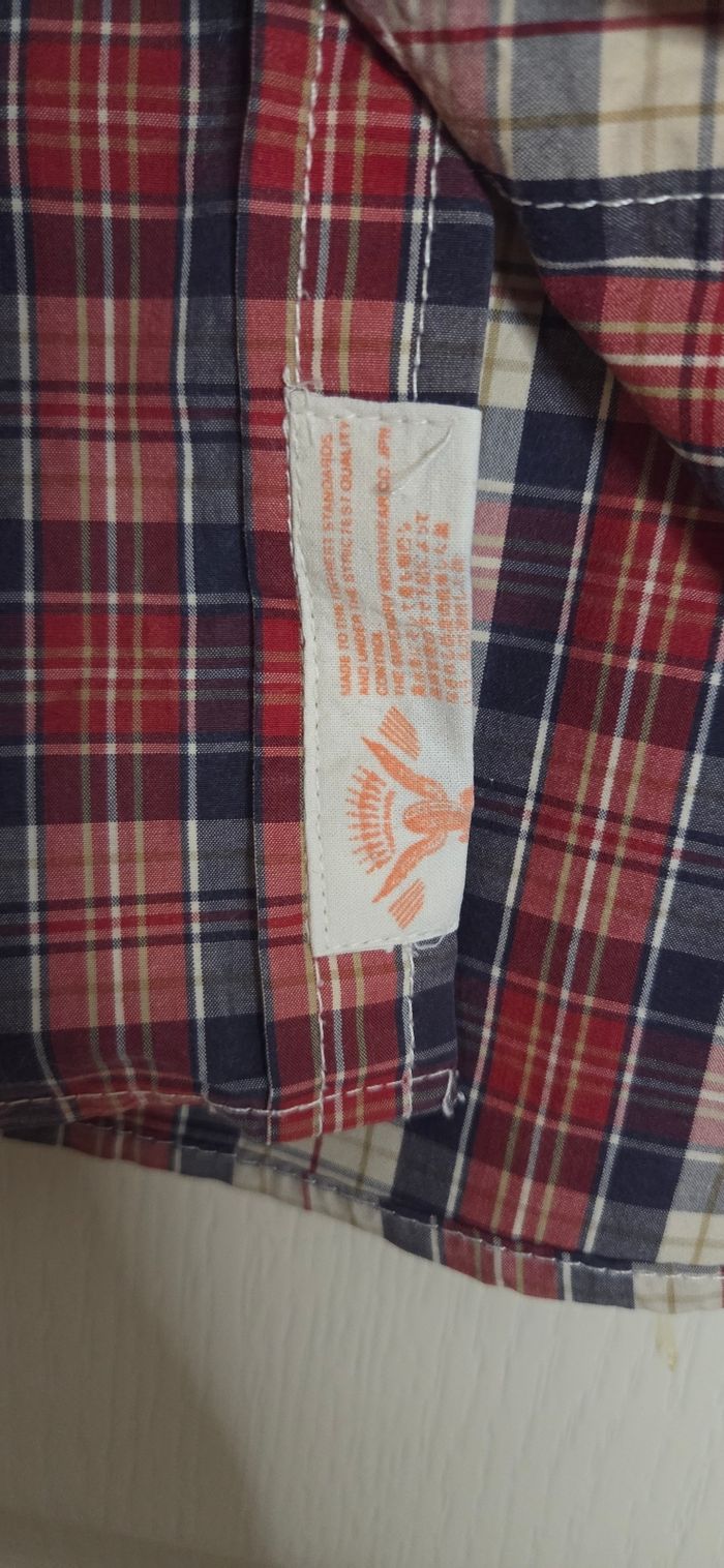 Chemise Superdry Shirt Shop L – 100% coton – Carreaux rouge marine beige – Neuve sans étiquette !o - photo numéro 3