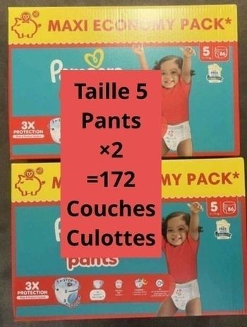 Couches pampers taille 5 pants