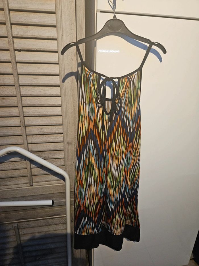 Style tunique multicolor fine bretelle TU nœud à l'arrière au cou - photo numéro 4