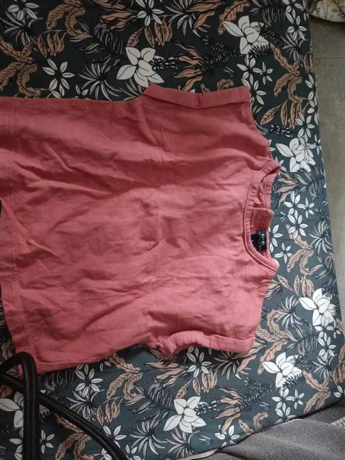 Tee shirt manches courtes vieux rose Kiabi 6 mois - photo numéro 2