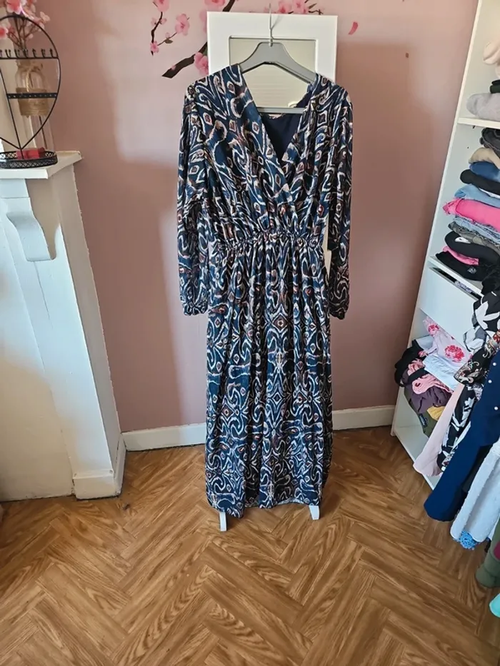 Robe longue hiver bleu t46