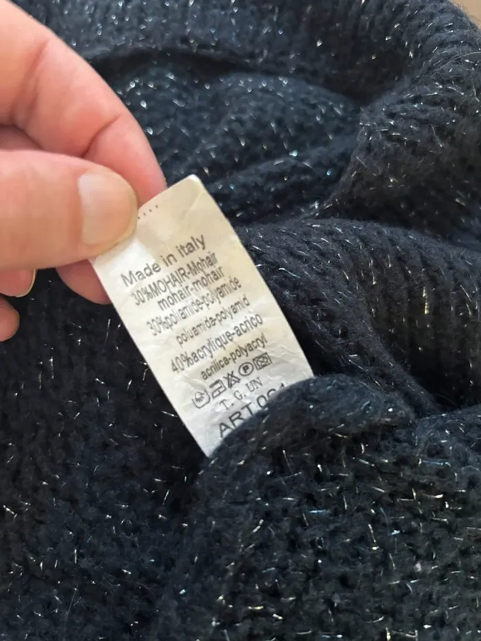 Pull marine pailleté Made in Italy farfalla - photo numéro 6