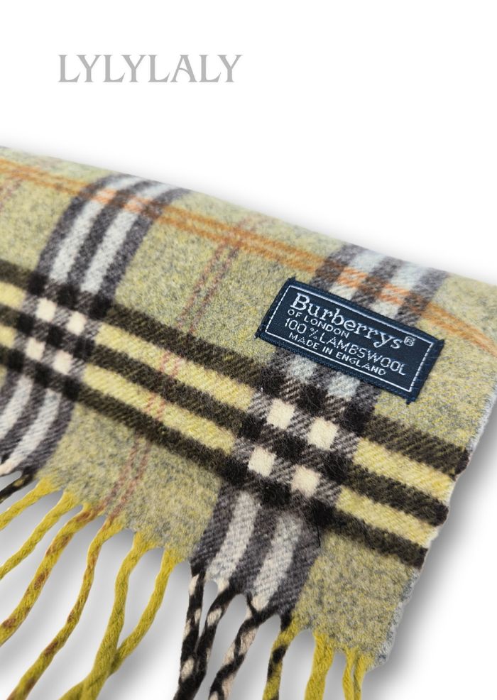 🌿 Écharpe Burberrys vintage vert olive – Authentique Made in England - photo numéro 3