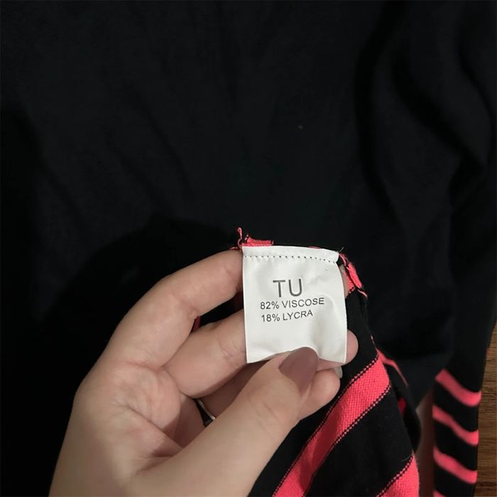 Haut manches longues rayé noir/rose - photo numéro 3