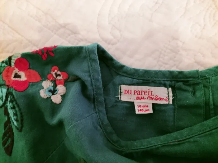 Robe brodée verte - 10 ans - DPAM - photo numéro 5