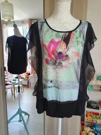 Tee shirt taille 38 M noir vintage