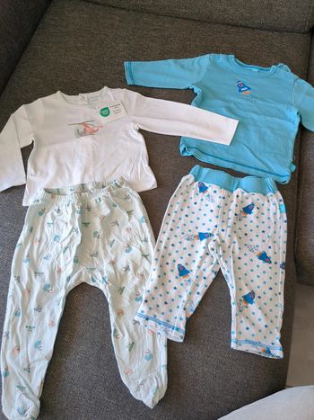 Lot de 2 pyjamas 2 pièces manches longues 1 an