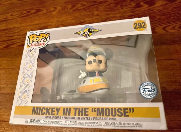 NEUF Coffret grande Funko Pop Rides 292 Mickey in the Mouse pilote avion Disney figurine vinyle - photo numéro 2