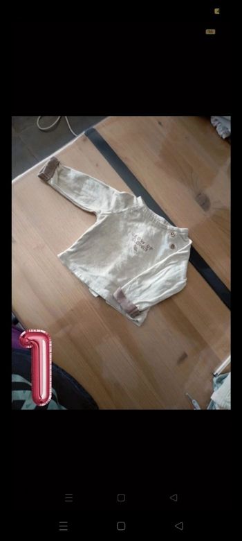 Haut manches longues beige et marron clair