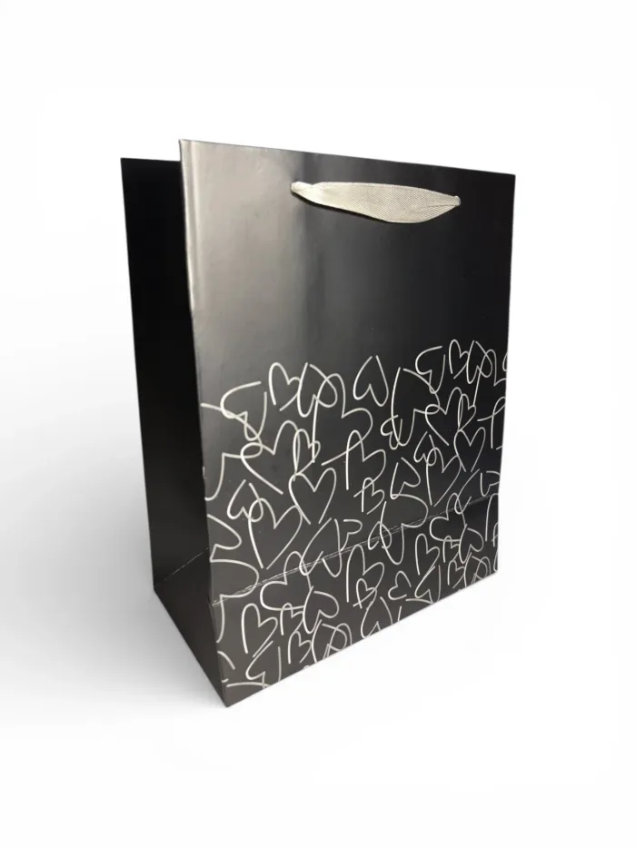 Sac cadeau motif cœur 18 x 23 x 10 cm Neuf